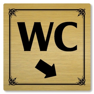 WC vpravo dolů, 80x80mm, zlatá, Nebraska